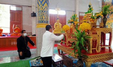 อำเภอโพธิ์ศรีสุวรรณเปิดโครงการถวายเทียนวันเข้าพรรษาประจำปี 2565