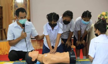 องค์การบริหารส่วนตำบลก้านเหลืองเมืองศรีสะเกษ เปิดโครงการเฝ้าระวังเด็กจมน้ำ