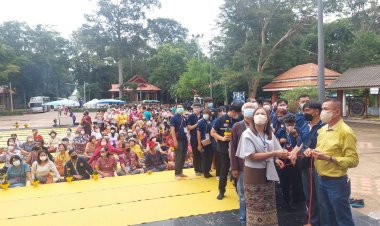 คนอำอาจเจริญต้อนรับคณะเทศบาลบางแก้วศึกษาดูงาน-ถวายผ้าอังสะห่มองค์พระมงคลมิ่งเมือง