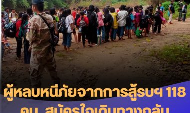 ผู้หลบหนีภัยจากการสู้รบฯ 118 คน  สมัครใจเดินทางกลับภูมิลำเนา ในเมียนมา