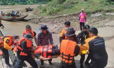 หมู่บ้านเข้มแข็งคู่ขนาน ไทย-เมียนมา  ร่วมซักซ้อมแผนช่วยเหลือป้องกันภัยทางน้ำ ลำน้ำเมย