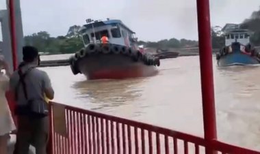 เปิดคลิประทึก!"เรือลากจูง"เสียหลักหวิดพุ่งชนแพ ปชช.วิ่งหนีตายจ้าละหวั่น