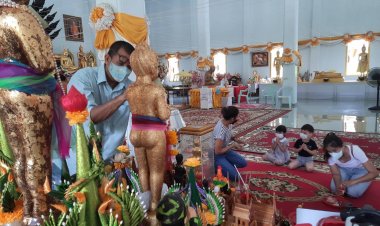  แห่แก้บนและขอพรท้าวเวสสุวรรณและไอ้ไข่จนแน่นวัด