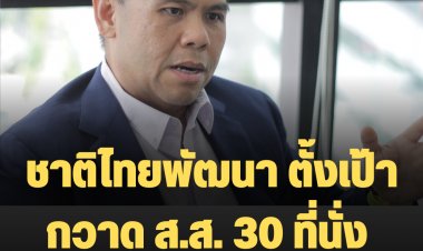 "วราวุธ" พรรคชาติไทยพัฒนา ตั้งเป้ากวาด ส.ส. 30 ที่นั่ง เลือกตั้งครั้งหน้า