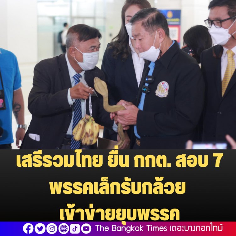 เสรีรวมไทย ยื่น กกต. สอบ 7 พรรคเล็กรับกล้วย เข้าข่ายยุบพรรค-ชี้อดีตพรรคไทยรักไทยเคยโดน-ย้ำหลักฐานชัด กกต.ต้องเร็ว-ตรงไปตรงมา