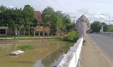 เขื่อนพิมายเร่งผลักดันน้ำเหนือเขื่อนลงสู่ลำมูล-เสริมกระสอบทรายป้องวมโบราณสถาน