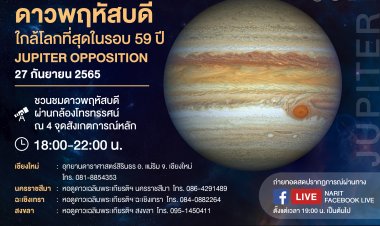 ห้ามพลาดชม!27 ก.ย. นี้ ดาวพฤหัสบดีใกล้โลกสุดในรอบ 59 ปี