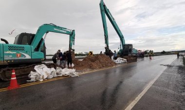 ศรีสะเกษเร่งซ่อมพนังกั้นน้ำฝั่งขวาลำเสียวใหญ่ป้องผลกระทบพื้นที่การเกษตร