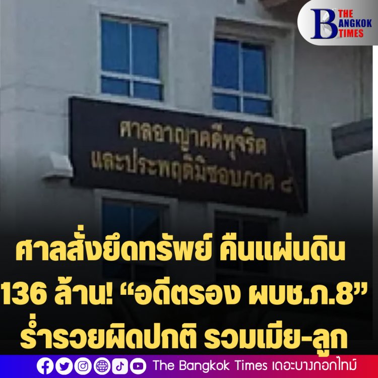 ศาลสั่งยึดทรัพย์ คืนแผ่นดิน 136 ล้าน! “อดีตรอง ผบช.ภ.8” ร่ำรวยผิดปกติ รวมเมีย-ลูก