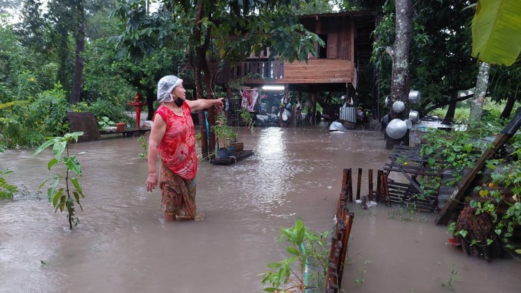 อิทธิพล"โนรู"ฝนตกหนักอ่างเก็บน้ำพุทธอุทยานอำนาจเจริญเอ่อจมกว่า 30 หลังนาล่มกว่า 3 พันไร่