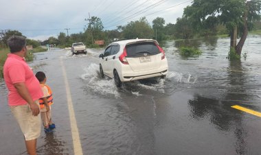 อำเภอเมืองศรีสะเกษ น้ำขึ้นเล็กน้อย เพราะน้ำจากชายแดนและสุรินทร์ น้ำลดลง