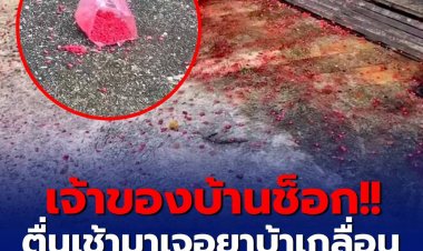 เจ้าของบ้านช็อก !! ตื่นเช้ามาเจอยาบ้าเกลื่อนพื้น เปิดกล้องวงจรปิดพบถูกโยนออกมาจากรถกระบะกลางดึก เเถมรัวปืน 3 นัดก่อนซิ่งหนี