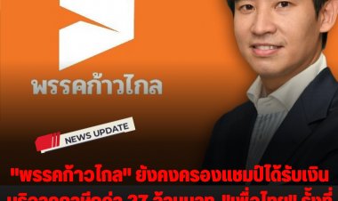 "พรรคก้าวไกล" ยังคงครองแชมป์ได้รับเงินบริจาคภาษีกว่า 27 ล้านบาท-"เพื่อไทย" รั้งที่ 4  ส่วน พรรคไทยสมาร์ทได้น้อยสุด 244 บาท