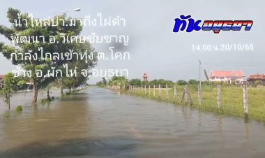 เพจทันอยุธยา...ขับรถลุยน้ำต่อไปไม่ไหว....เหตุน้ำท่วมถนนสูง เส้นทางโคกช้าง-ไผ่ดำพัฒนา