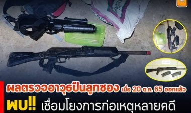 ผลตรวจอาวุธปืนลูกซองที่ตรวจยึดได้เมื่อ 20 ต.ค. 65 ออกแล้ว พบ!! เชื่อมโยงการก่อเหตุ5คดี ในพื้นที่