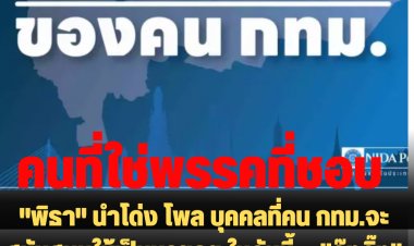 "พิธา" นำโด่ง โพล บุคคลที่คน กทม.จะสนับสนุนให้เป็นนายกฯ ในวันนี้  - "อุ๊งอิ๊ง" - "ประยุทธ์" ตาม