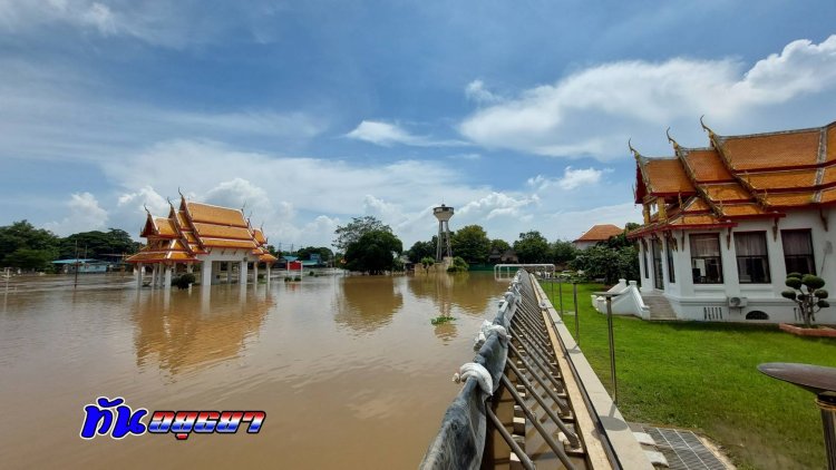 วัดกษัตราธิราชวรวิหาร จ.อยุธยา  เตรียมรับมือ  เขื่อนเจ้าพระยา  ปล่อยน้ำสูงที่ 2,900-3,000 ลบ.ม./วินาที