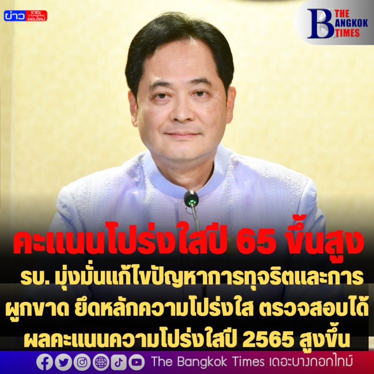 โฆษกรัฐเผย รัฐบาลมุ่งมั่นแก้ไขปัญหาการทุจริตและการผูกขาด ยึดหลักความโปร่งใส ตรวจสอบได้ ผลคะแนนความโปร่งใสปี 2565 สูงขึ้น