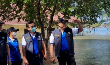 โครงการชลประทานศรีสะเกษลงพื้นที่ ตรวจสอบสภาพอาคารสำนักงาน  อาคารบ้านพักที่ได้รับผลกระทบจากอุทกภัย(จุดที่ 3 )