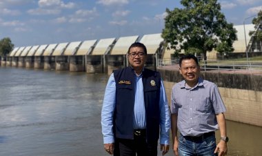 โครงการชลประทานศรีสะเกษ  เฝ้าสังเกตน้ำท่วม (จุดสุดท้าย) บริเวณเขื่อนหัวนา  อำเภอกันทรารมย์ (M182)