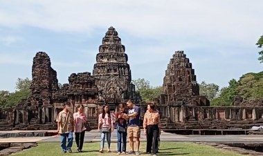 นักท่องเที่ย แห่เที่ยวชมปราสาทหินพิมายรับลมหนาวโคราชกันคึกคัก