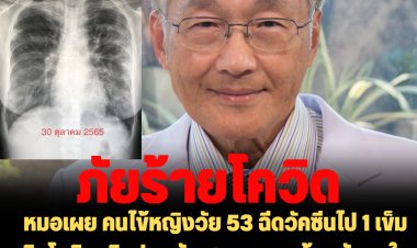 หมอมนูญเผย คนไข้หญิงวัย 53 ฉีดวัคซีนไป 1 เข็ม ติดโควิด เกิดปอดอักเสบรุนแรง ต้องรักษาในหอผู้ป่วยหนัก แม้ให้ต้านไวรัสโมลนูฯ ครบโดส