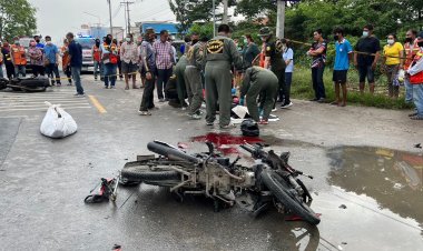 สุดสลด!จยย.ประสานงา ผัวเมีย-ครูสอนขับรถ ตายคาที่ 3 ศพ