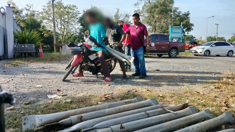 ตำรวจกรุงเก่าจับคนร้ายเป็นชาย 2 คน โจรกรรมเสาสแตนเลสค้ำยันน้ำท่วม