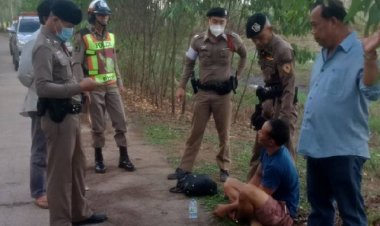 ตำรวจปราจีนบุรีตามรวบหนุ่มหลอนยาบ้า - เหล้า  คลั่งคว้ามีดแทงเมียเจ็บ