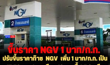 ปรับขึ้นราคาก๊าซ  NGV  เพิ่ม 1 บาท/ก.ก. เป็น 17.59 บาท/ก.ก. มีผล 16 ธ.ค.นี้  LPG ตรึงราคาต่อ ตรึงราคาขายแท็กซี่ 13.62/ก.ก.