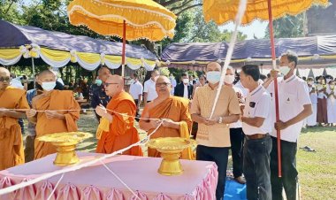 อำเภอขุนหาญ อัญเชิญพระประธาน พระโคตม พระเจ้าศรีสำโรง ประดิษฐาน อุโบสถวัดสำโรงเก่า