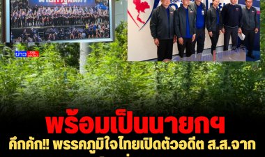 คึกคัก!! พรรคภูมิใจไทยเปิดตัวอดีต ส.ส.จากต่างพรรค-ปรับโฉมที่ทำการประดับด้วยต้นกัญชาออกช่อทั้งในและนอกอาคาร
