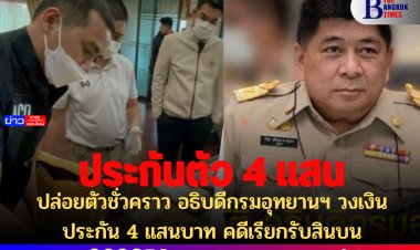 ปล่อยตัวชั่วคราว อธิบดีกรมอุทยานฯ วงเงินประกัน 4 แสนบาท คดีเรียกรับสินบน