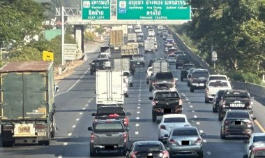 ประชาชนแห่กลับบ้านช่วงเทศกาลปีใหม่ ถนนสายเอเชียผ่านอยุธยา รถเริ่มหนาแน่น