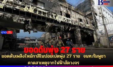 ยอดดับเพลิงไหม้กาสิโนปอยเปตพุ่ง 27 ราย  จนท.กัมพูชาคาดสาเหตุจากไฟฟ้าลัดวงจร
