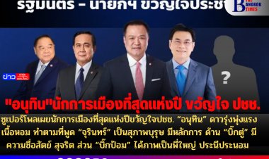 ซูเปอร์โพลเผยนักการเมืองที่สุดเเห่งปีขวัญใจประชาชน “อนุทิน” ดาวรุ่งพุ่งแรง เนื้อหอม ทำตามที่พูด “จุรินทร์” เป็นสุภาพบุรุษ มีหลักการ ด้าน “บิ๊กตู่” มีความซื่อสัตย์ สุจริต ส่วน “บิ๊กป้อม” ได้ภาพเป็นพี่ใหญ่ ประนีประนอม