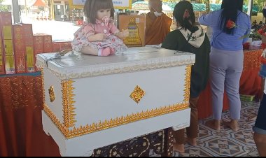 โจรใจบาป!วงจรปิดจับภาพคนร้ายขโมย แบกโลงรับบริจาคหน้าปู่ท้าวเวชสุวรรณวัดดังปราจีนบุรี