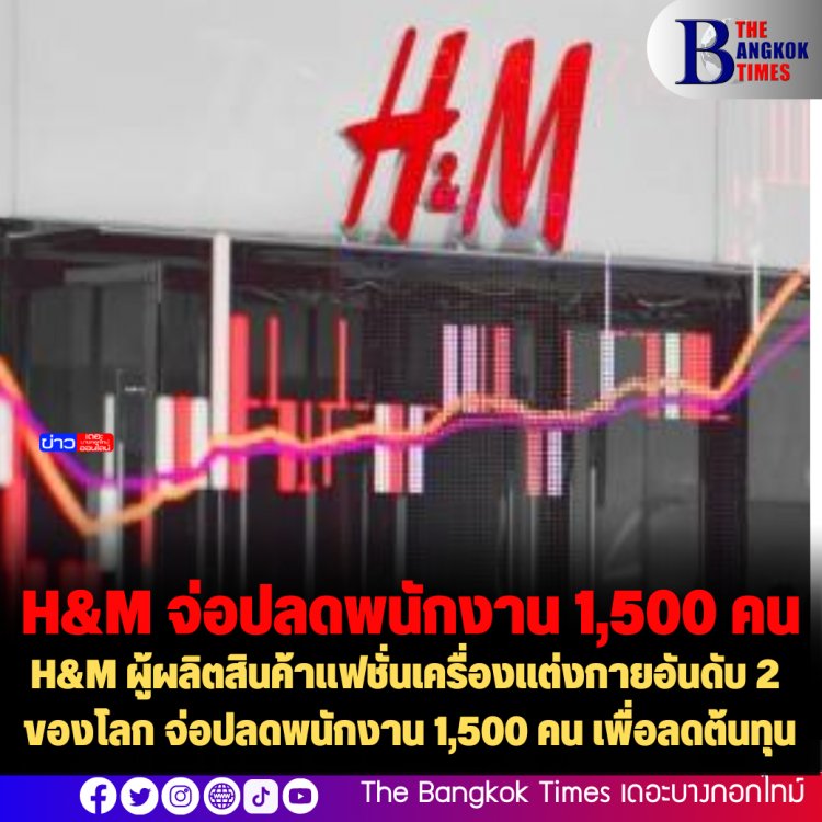 H&M ผู้ผลิตสินค้าแฟชั่นเครื่องแต่งกายอันดับ 2 ของโลก จ่อปลดพนักงาน 1,500 คน เพื่อลดต้นทุน