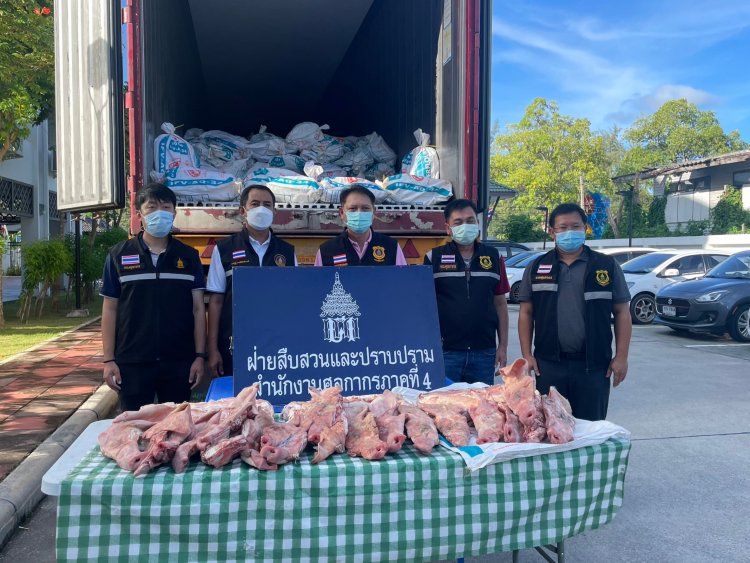 สำนักงานศุลกากรภาคที่ 4 ปราบปรามจับ “ชิ้นส่วนสุกรแช่แข็ง” 12,000 กก. ราคา 2,5000,000 บาท