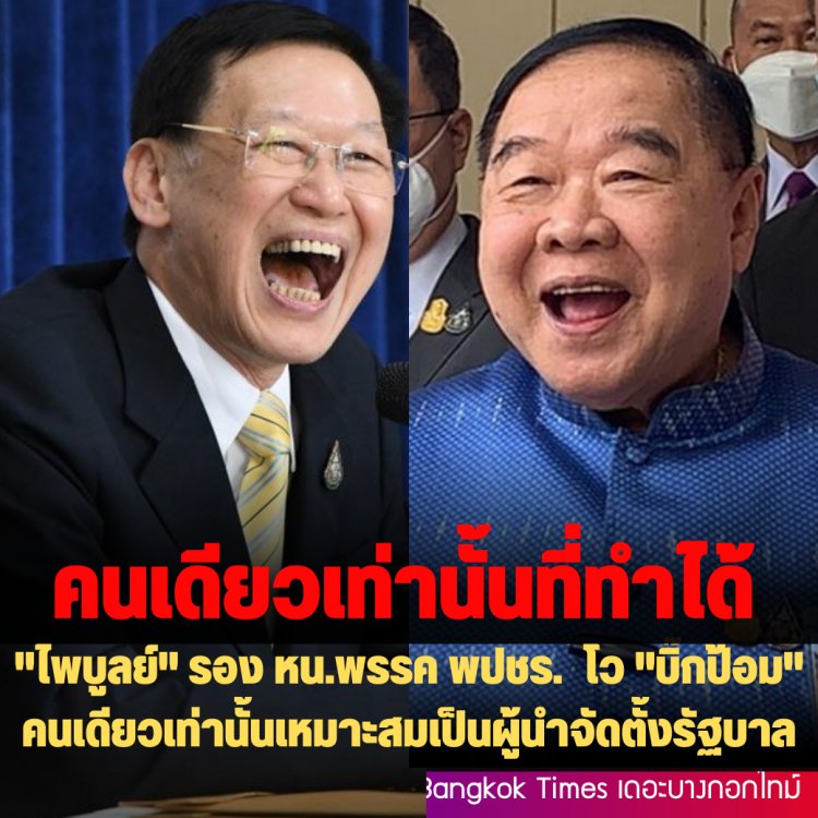 "ไพบูลย์" รอง หน.พรรค พปชร. โว "บิ๊กป้อม" คนเดียวเท่านั้นเหมาะสมเป็นผู้นำจัดตั้งรัฐบาล