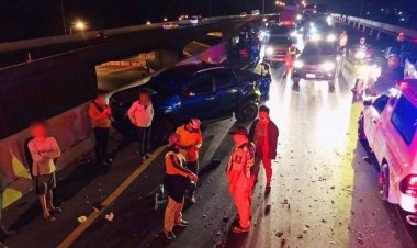 แห่กลับกรุง!โคราชรถพุ่งชนยับ 8 คันรวดบนถนนมิตรภาพ-ปากช่อง เจ็บ 34 ราย