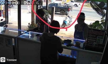 กล้องวงจรปิดจับภาพคนร้ายวิ่งราวโทรศัพท์มือถือขับกระบะหนีลอยนวล