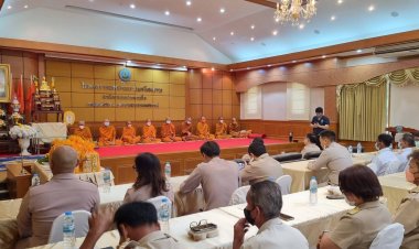 โครงการชลประทานศรีสะเกษ จัดกิจกรรมทำบุญเลี้ยงพระ ถวายภัตตาหารเพลพระสงฆ์ ถวายพระราชกุศลพระองค์ภา