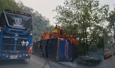 ระทึก!รถบัสพระสงฆ์พลิกคว่ำตกข้างทางที่เพชรบูรณฺ์-เจ็บ 30 สาหัส 5 รูป