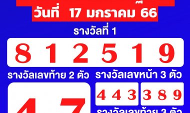 ผลสลากกินแบ่งรัฐบาล งวด 17 ม.ค. 2566
