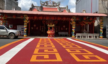 สีสันตรุษจีน!เนรมิตรทางม้าลาย"ลวดลายจีนศาลเจ้าพ่อเสือ" แห่งแรกกลางเมืองหาดใหญ่