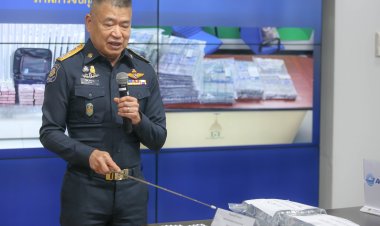 เลขา ป.ป.ส. แถลงผลงาน หน่วย AITF จับกุมต่างชาติซุกวัตถุออกฤทธิ์เต็มกระเป๋า 79,200 เม็ด ณ สนามบินสุวรรณภูมิ