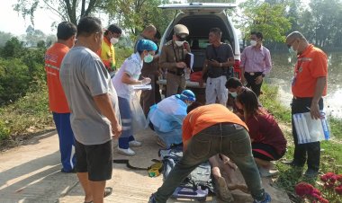 สลด!หนุ่มใหญ่เมืองอุทัยธานี เป็นลมหน้ามึด หน้าคว่ำจมคันนาข้าวดับ