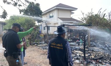 ระทึก!อากาศร้อนจัดไฟไหม้บ้านหวิดลามทั้งทั้งชุมชนในอำเภอพิมาย