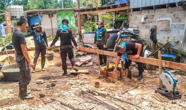 ทหารพราน 44 ร่วมสร้างบ้านให้ผู้ยากไร้ในพื้นที่ บ้านกูแวสายบุรี